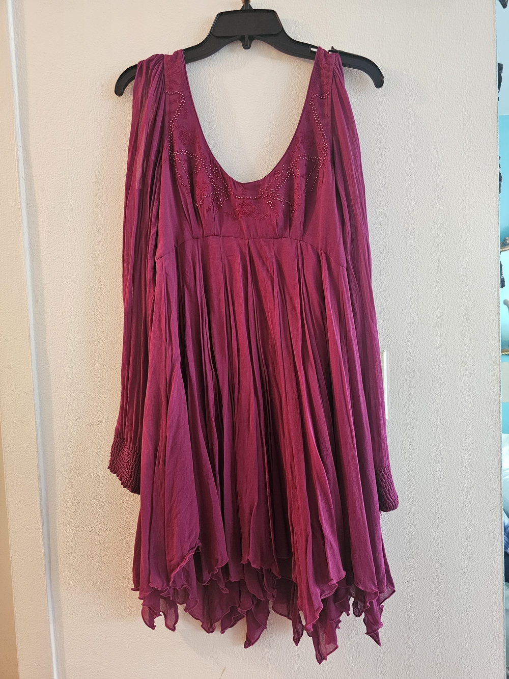 Free People Berry Embellished Sleeveless Dress